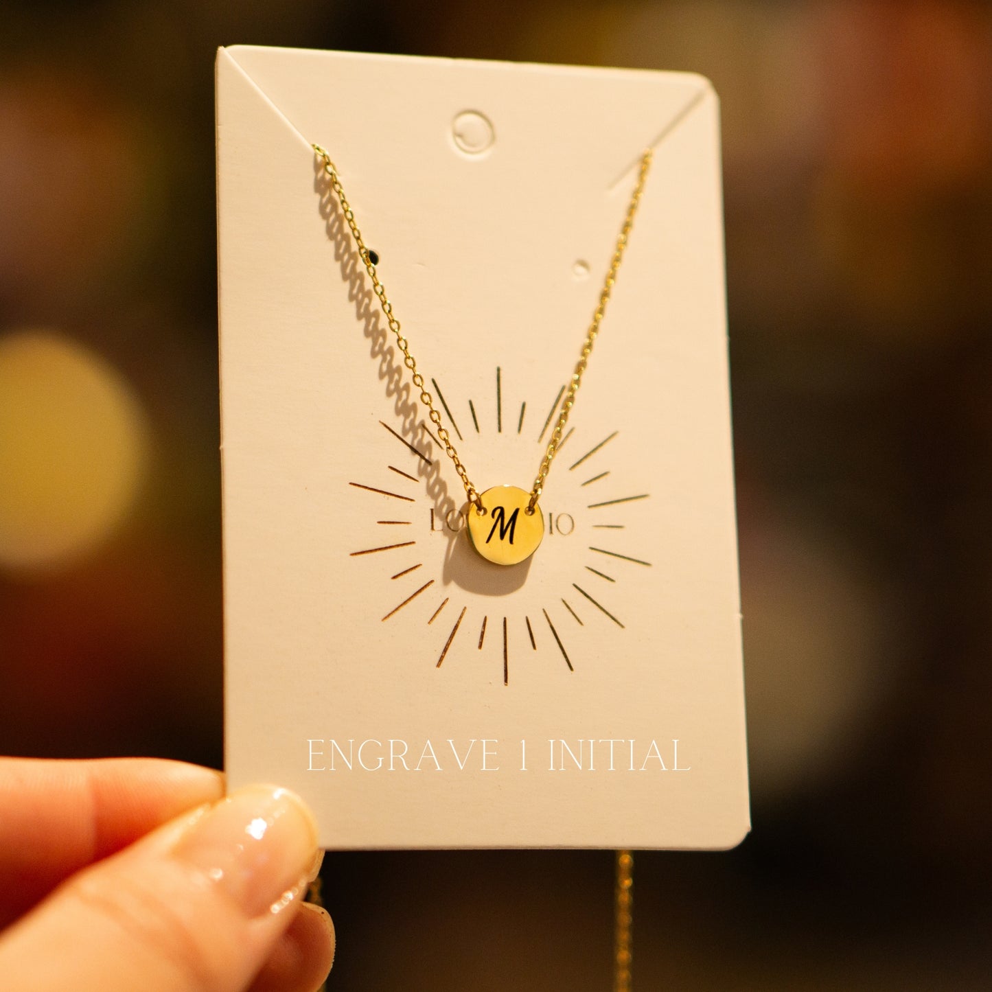 Minimalist Initial Engraved Necklace