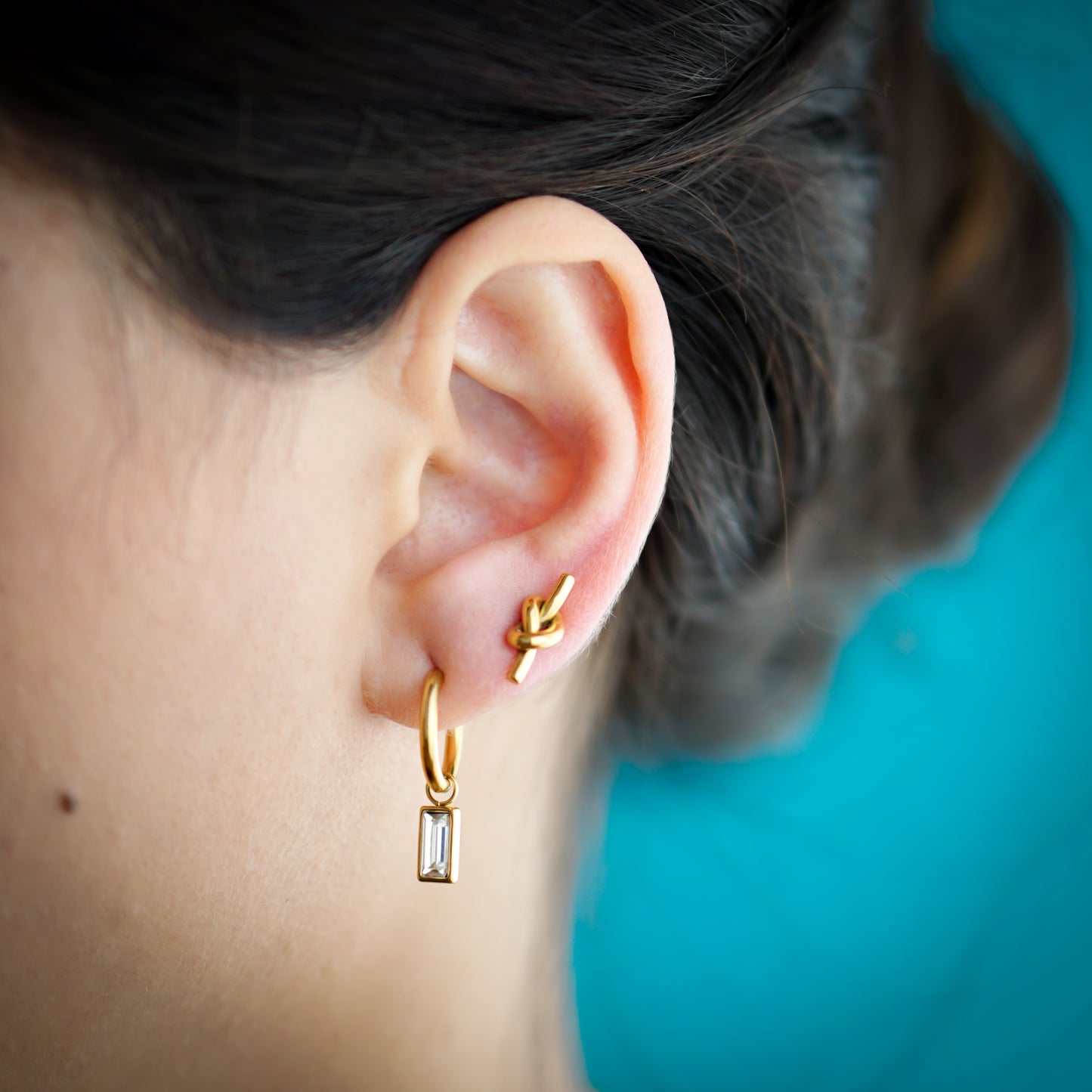 Elegant White Hoop Earring