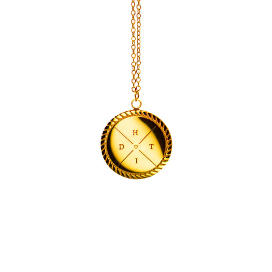 Engravable Necklace Initials Compass