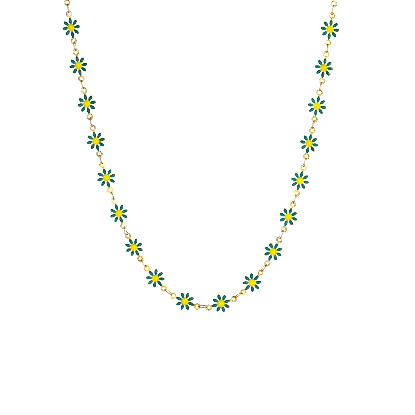 Green Daisies Classic Necklace