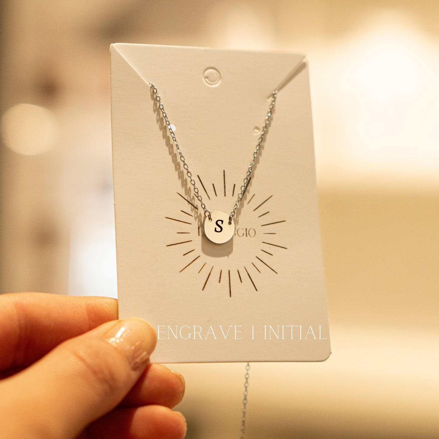 Minimalist Initial Engraved Necklace