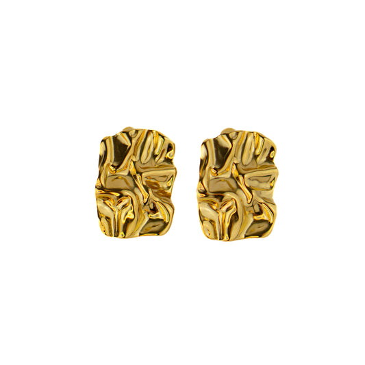 Golden Textured Earring