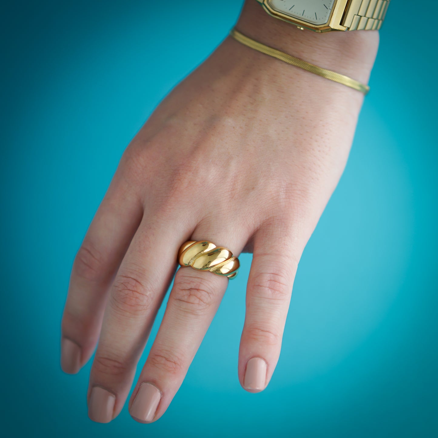 Chubby Twisted Gold Ring