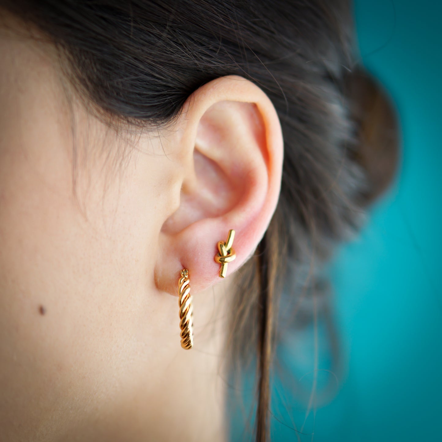 Twisted Gold Earring