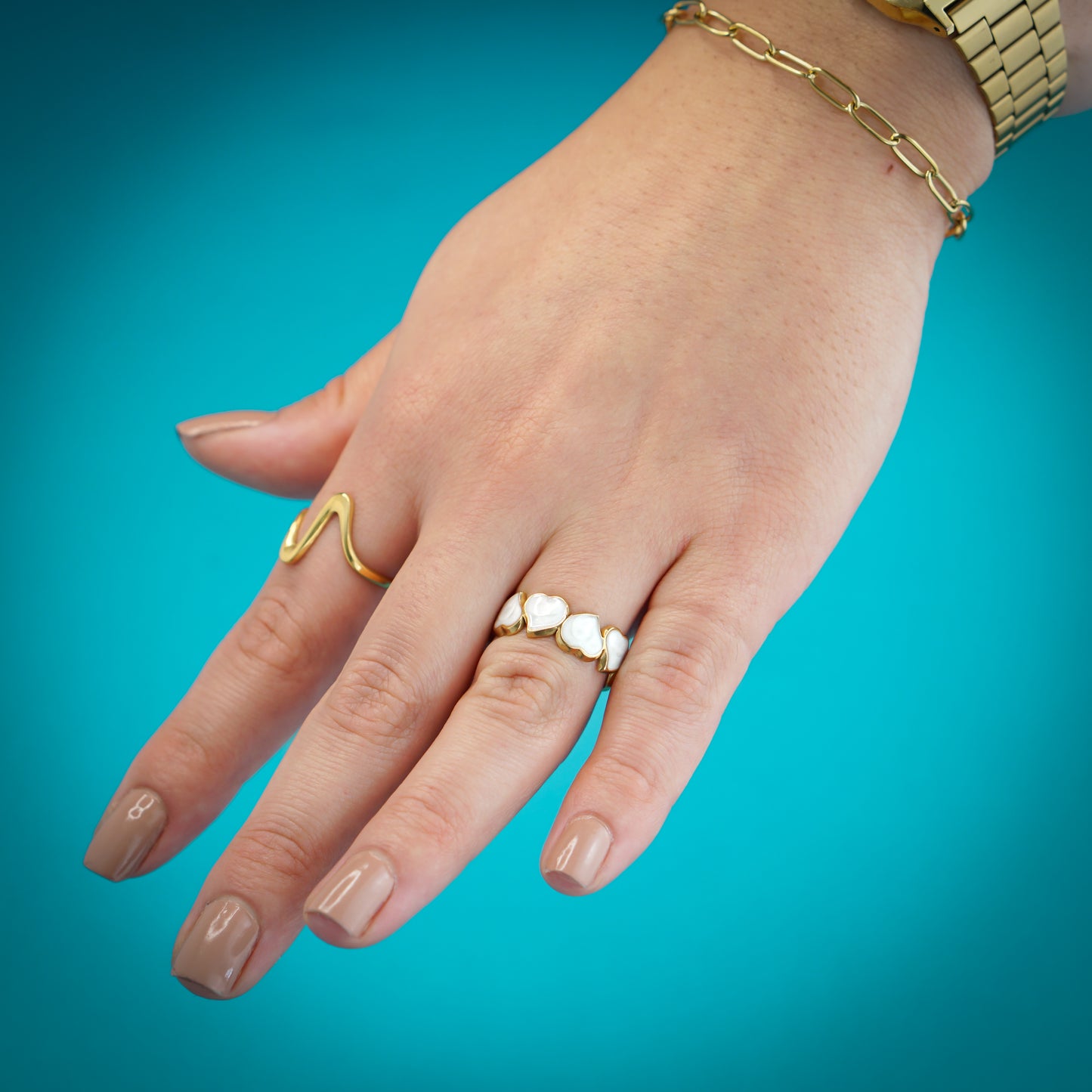 Resin Hearts Ring