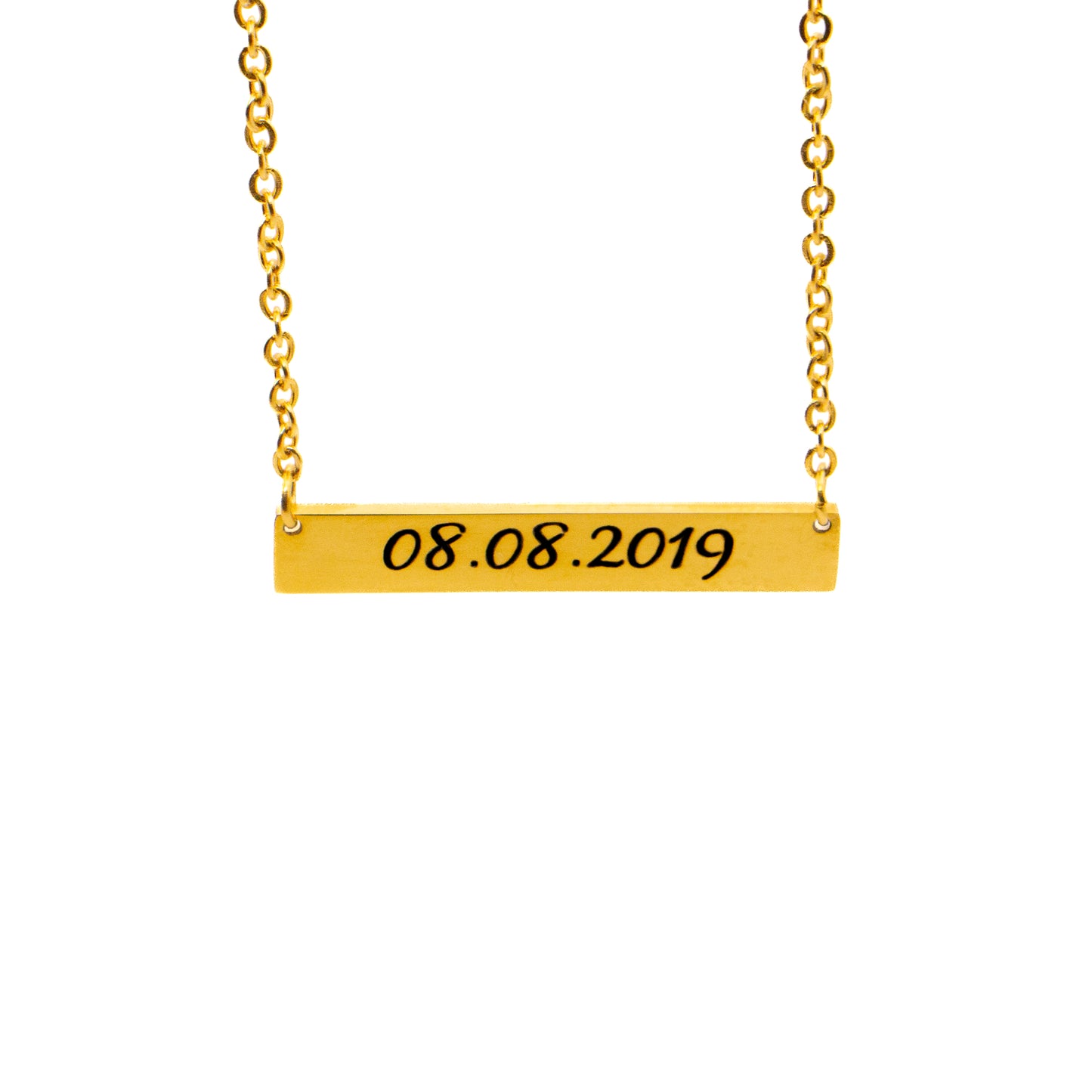 Name and Date Bar Necklace