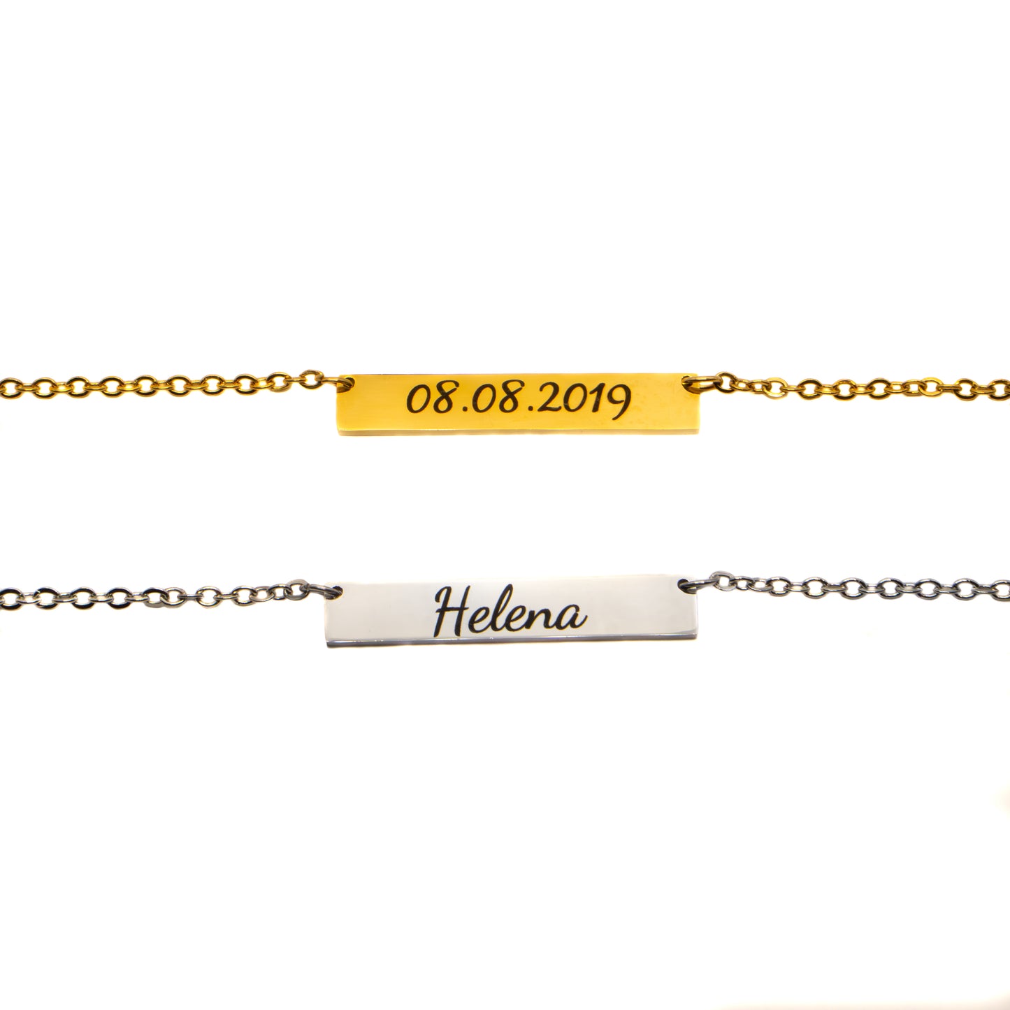 Name and Date Bar Necklace