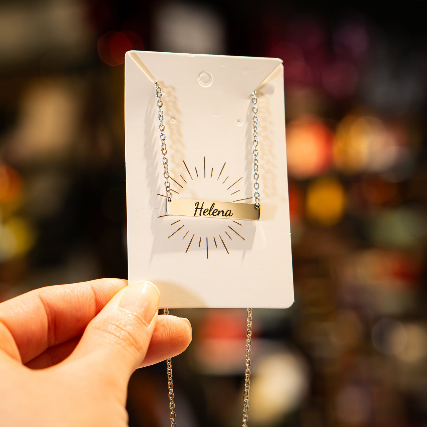 Name and Date Bar Necklace