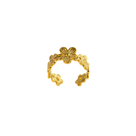 Golden Flowers Ring
