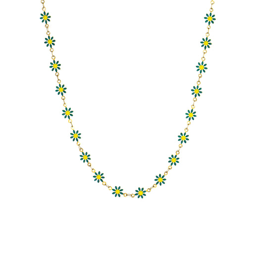 Green Daisies Classic Necklace